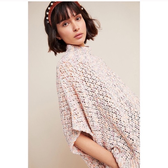 Anthropologie Akemi + Kin Knit Poncho White Small - Picture 3 of 12